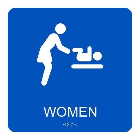 Nmc Womens Restroom Braille Ada Sign, ADA29BL ADA29BL
